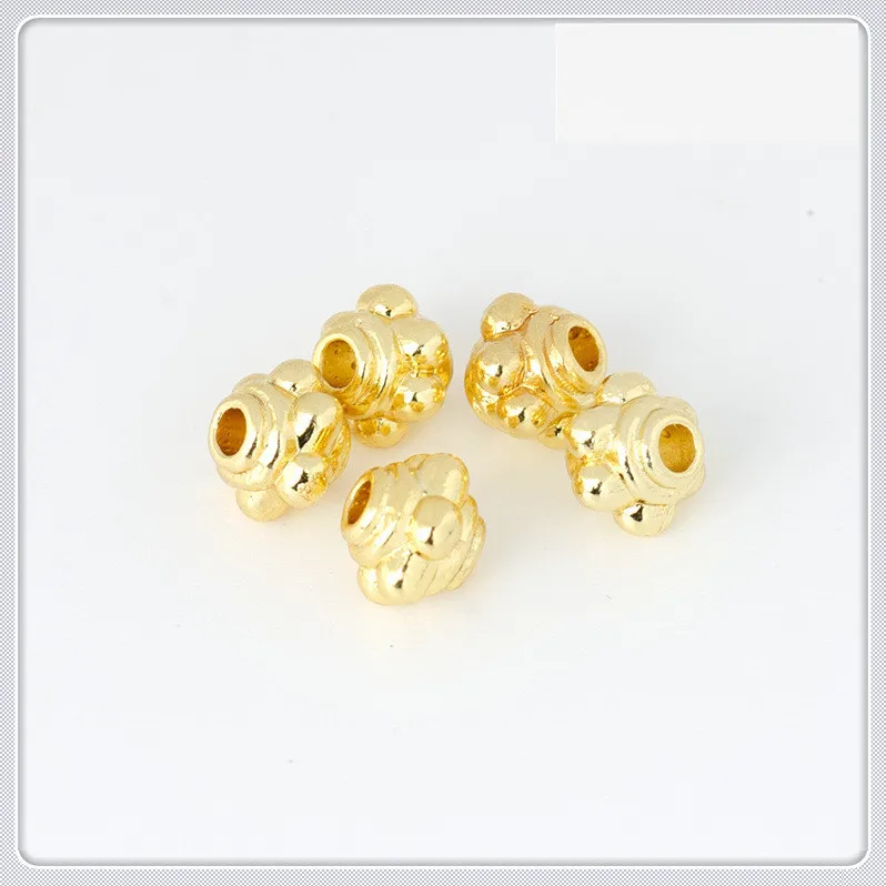 

50 шт., металлические латунные зеркальные бусины