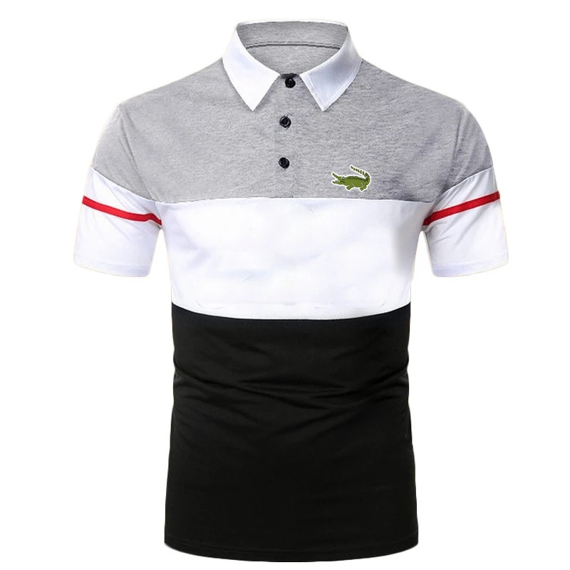 

Мужская рубашка-поло с коротким рукавом, контрастных цветов