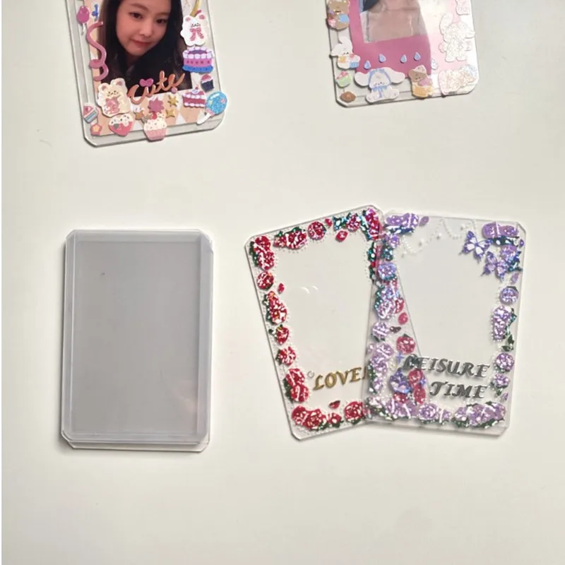 

5pcs/set Transparent B8 Hard Plastic Small Card Case for Polaroid 3 Inch Idol Star Album Hard Card Case DIY