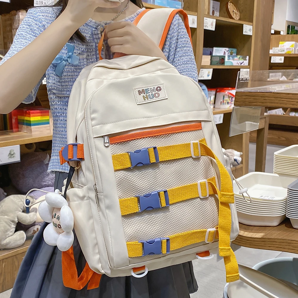 

New Large Capacity School Female Bag Cute Woman Backpack Nylon Waterproof Lady Kawaii Backpacks Fashion Book Girl Bags Student