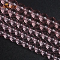 natural stone pink glass beads round loose spacer beads for jewelry making needlework diy bracelets