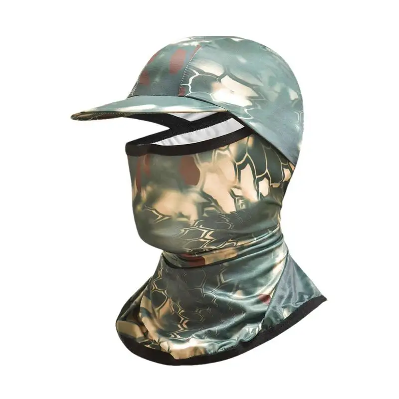 

Face Masque Ice Silk Sun Cooling Full Head Cover For Cycling Men's Face Covering With Brim Breathable Sun-proof For