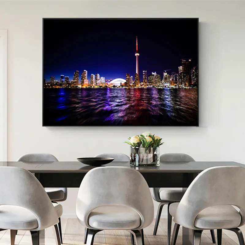 

Nordic Sea City Scenery Poster And Prints Modern Architectural Landscape Canvas Painting Living Room Home Decor Wall Art Picture