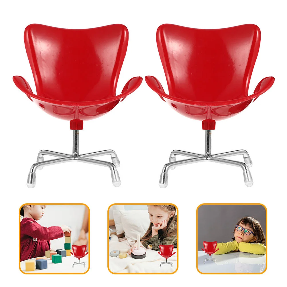 

Miniature House Accessory Armchair Plastic Tiny Simulation Chairs Model Swivel