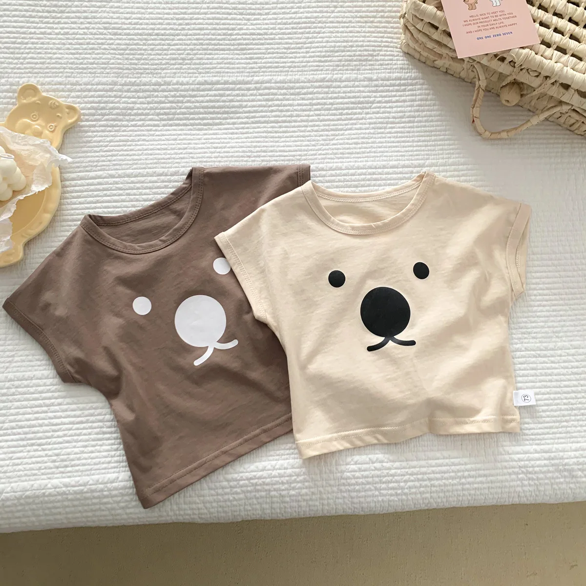 

New 2022 Fashion Summer Baby Baby Cartoon T Shirt Round Collar Children Half Sleeve T Shirt Outside Wearing A Base Top