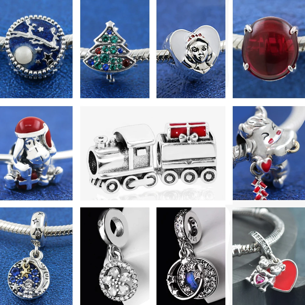 

2022 Winter 925 Sterling Silver Beads Christmas Santa Charm Fit Original Pandora Bracelet Women Jewelry
