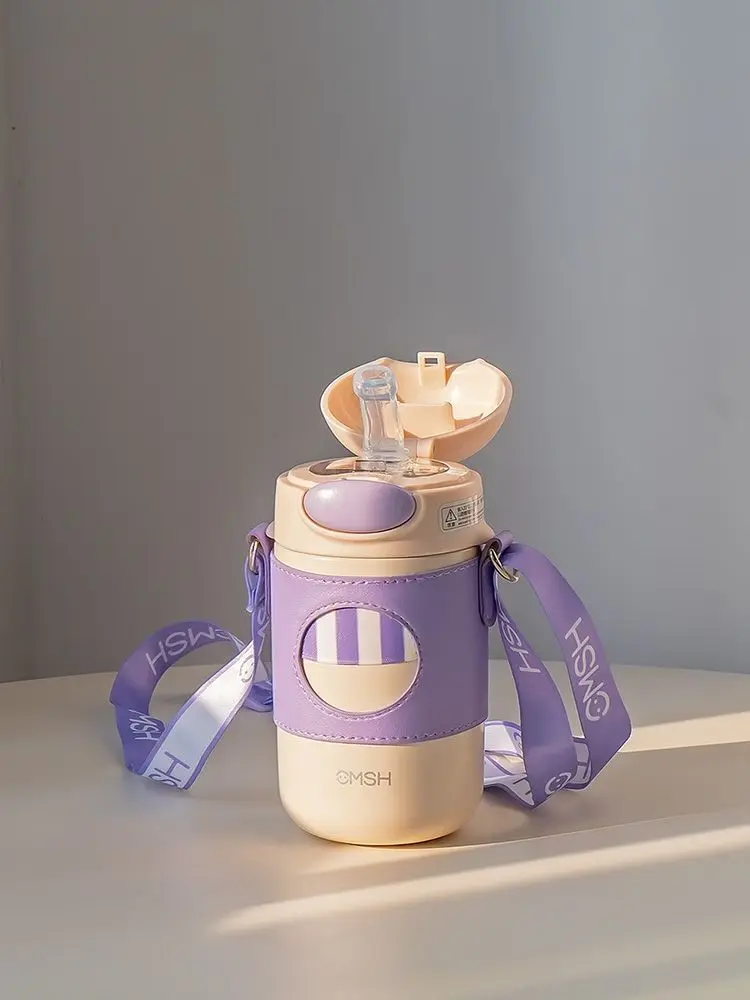 

320ML Children's Straw Thermos Cup Female Student High Quality 316 Stainless Steel Kindergarten Student Portable Water Cup