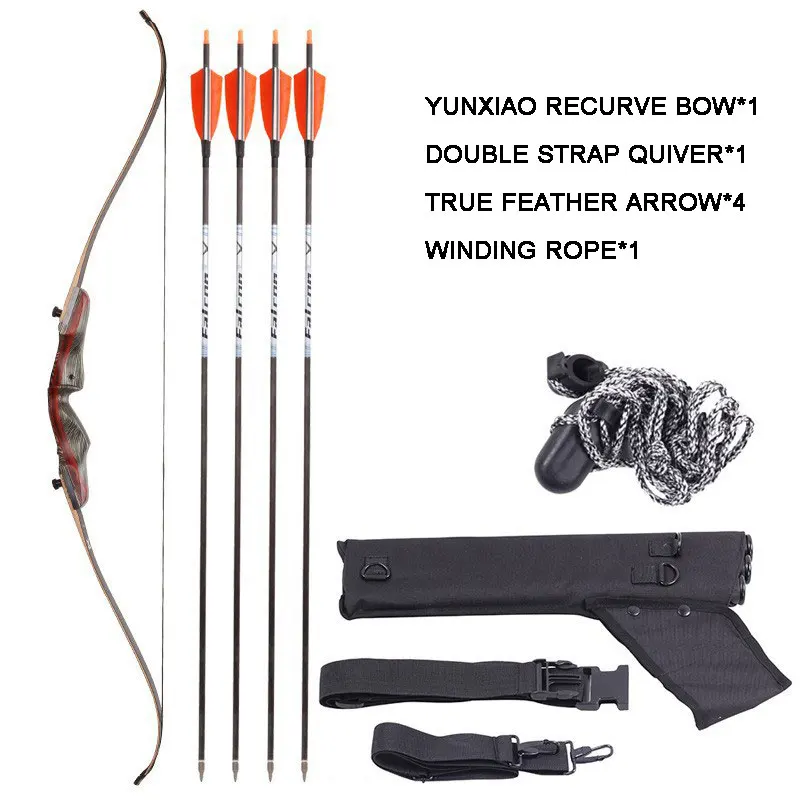 

30-50lbs American Hunting Recurve Bow Split Bow and Arrow Set with Arrow Quiver Wooden Recurve Bow Multi-pound Archery Equipment