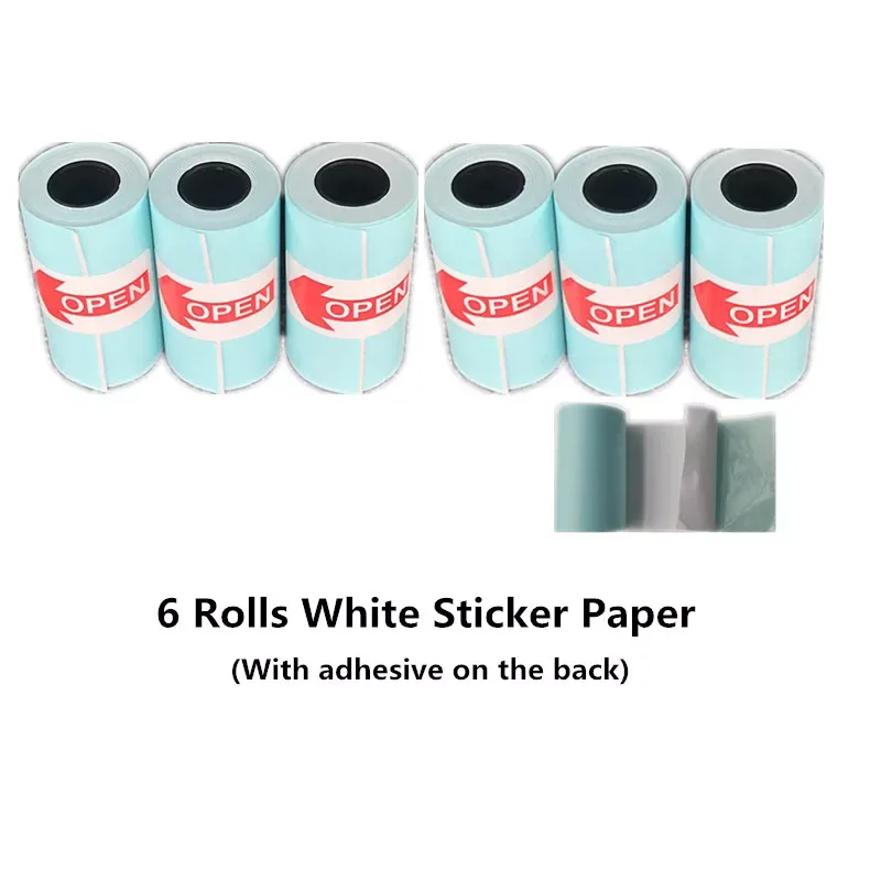 

6 Rolls 10 Years Use Peripage Semi-Transparent Thermal Adhesive Photo Paper for Paperang Memobird Poooli Photo Printers Supplies