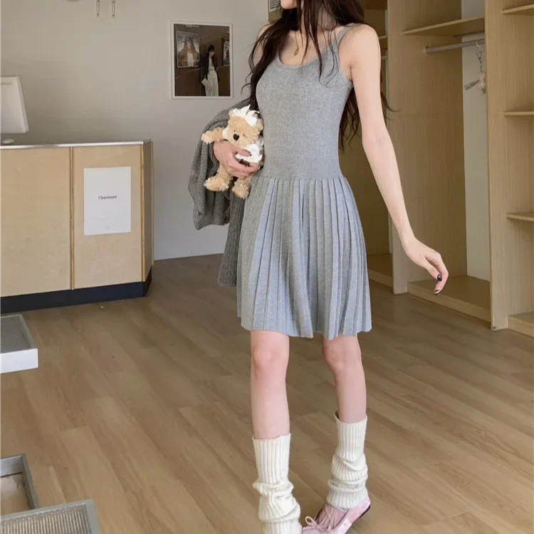 Элегантное трикотажное платье во французском стиле для женщин летняя новая