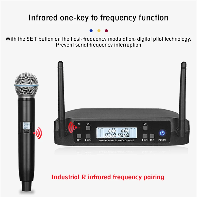 Беспроводной микрофон с европейской вилкой для SHURE GLXD4 UHF 510-690 МГц