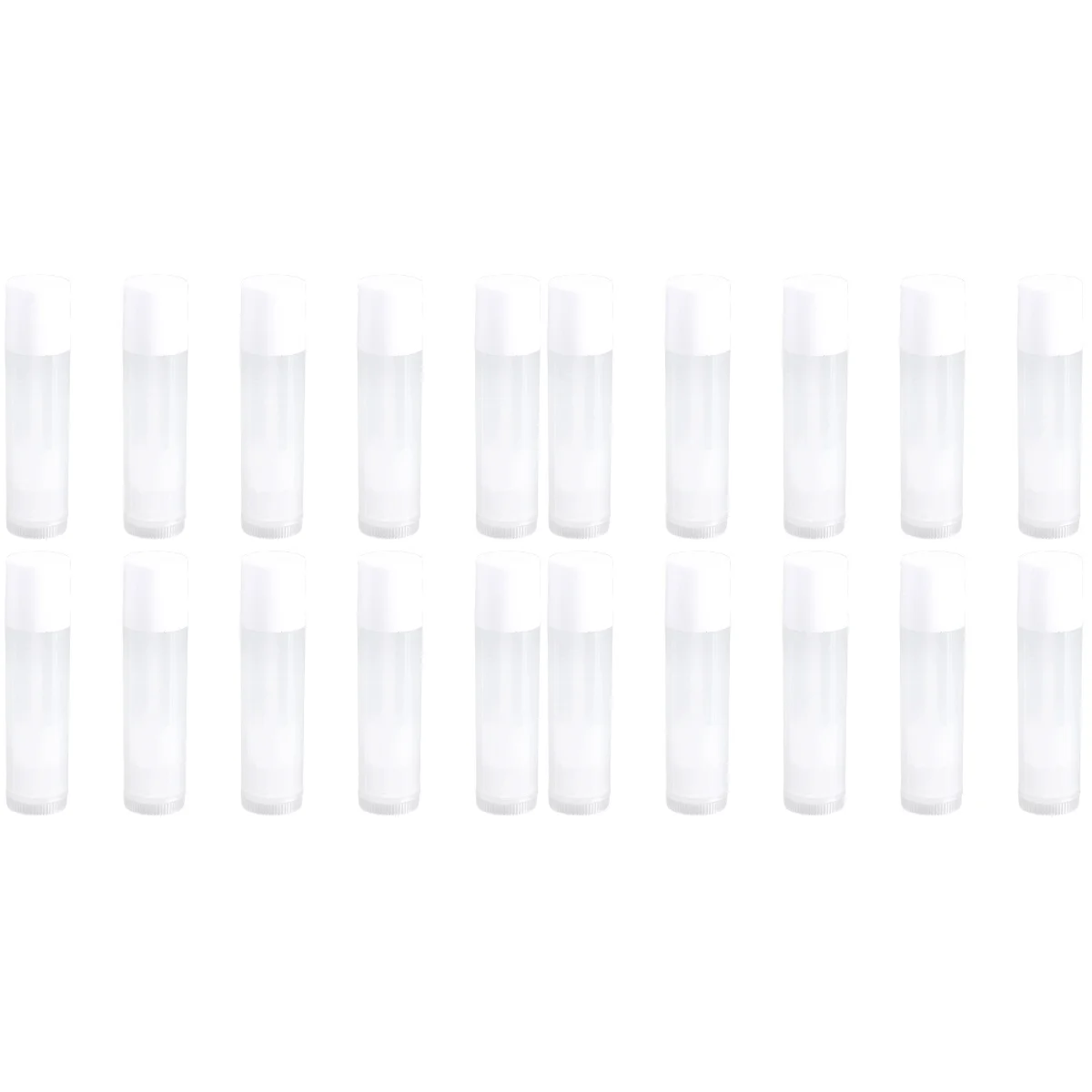 

100 pcs Lip Balm Tube PP Mouth Wax Tube Lipstick Tube with Caps (Transparent Tube, White Cap)