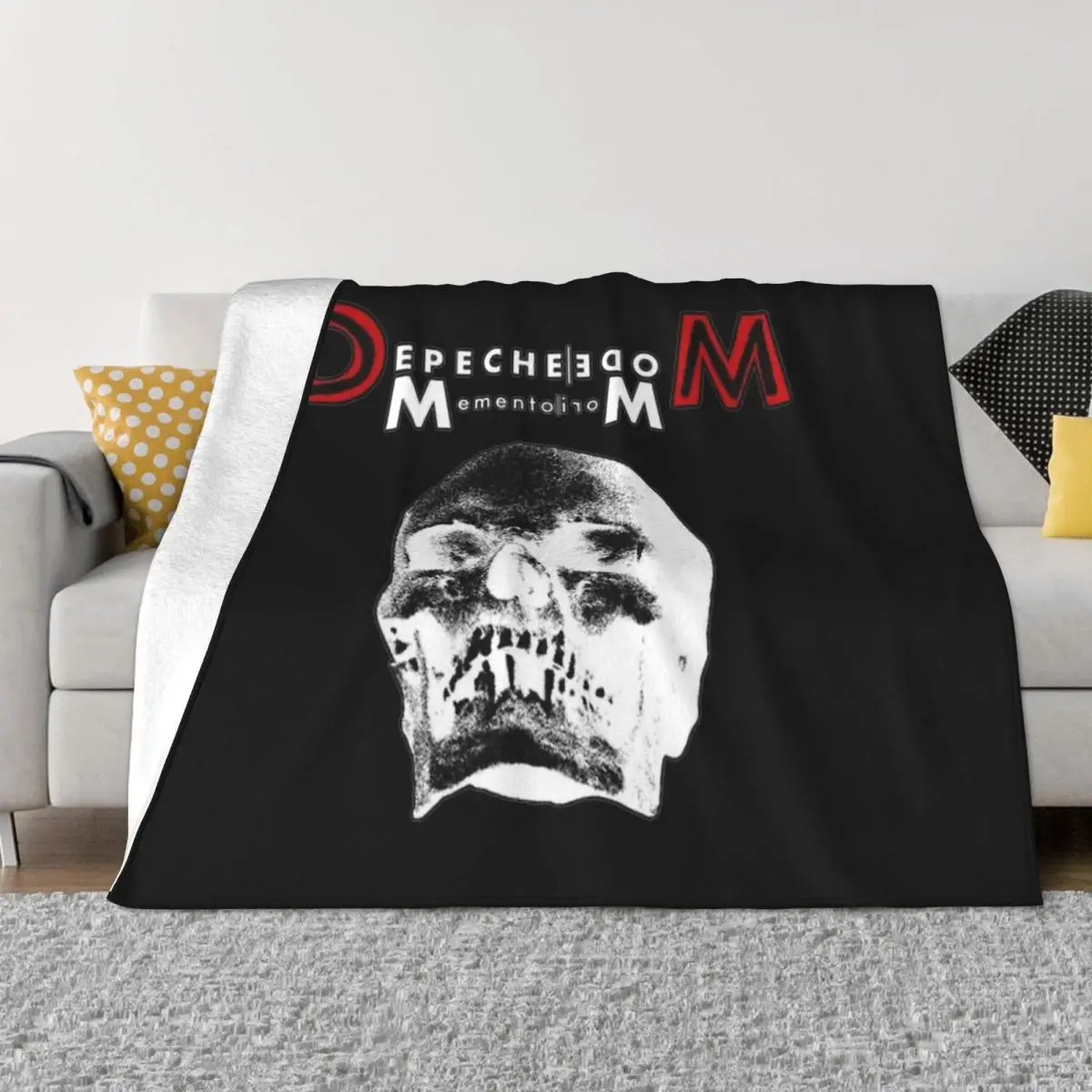 

Depeches Mode Skull Blanket Fleece Spring/Autumn Music Multi-function Lightweight Throw Blankets for Sofa Car Bedspread