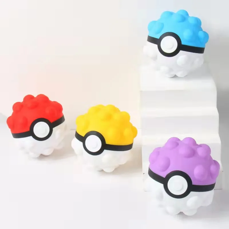 

3D Elf Ball Pokemon Decompression Vent Ball Popet Pokeball Silicone Anti Stress Popper Kawaii Kids Boy Birthday Ball Gifts