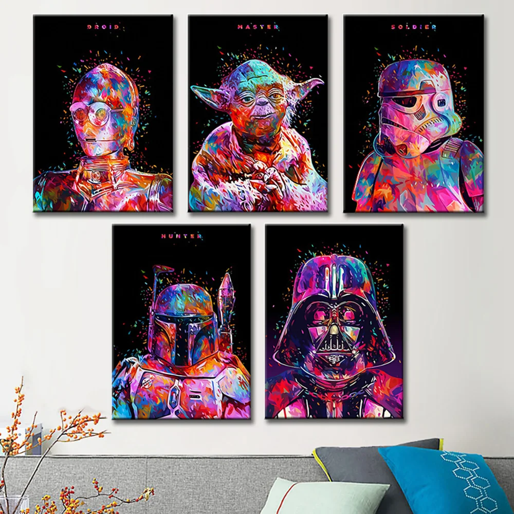 

Декоративный постер Disney, Звездные войны, ранние граффити, роспись, детская комната, художественное изображение, печатные детские подарки