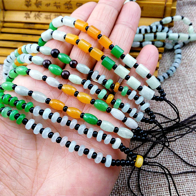 1 шт. ручная вязка ожерелье шелковая нить узел шнур для подвески-три цвета нефрит |