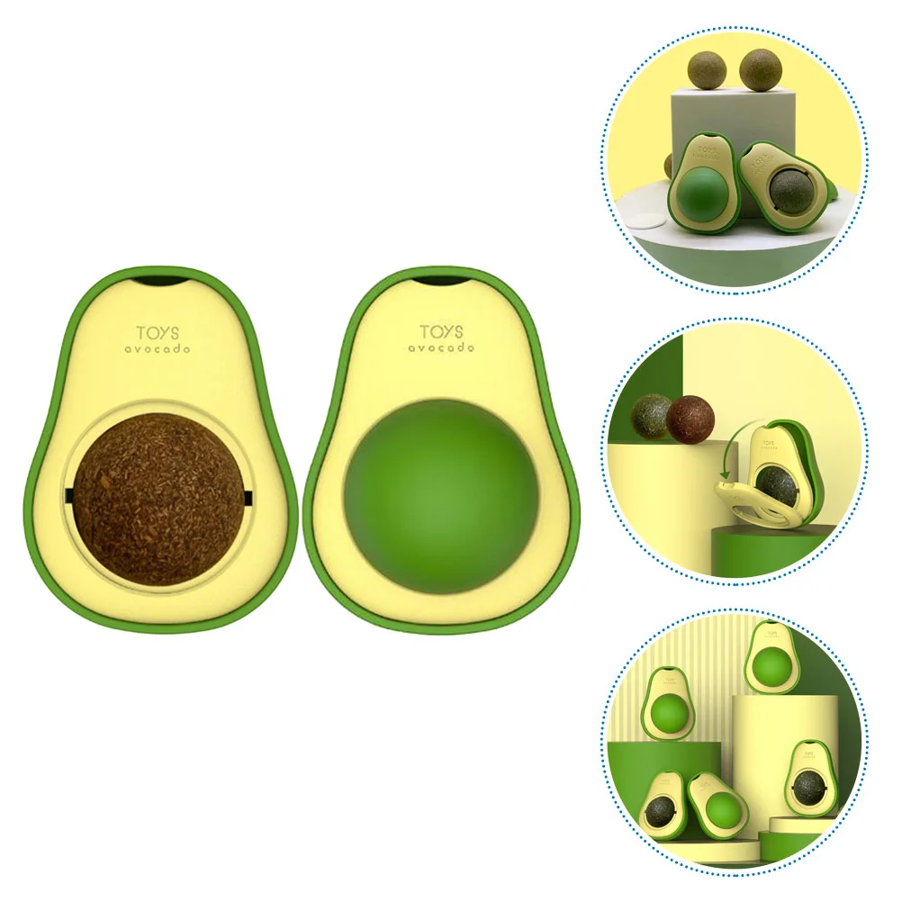 

Catnipcat Rotating Avocado Shape Safety Self Amusing Lick Teeth Cleaning Natural