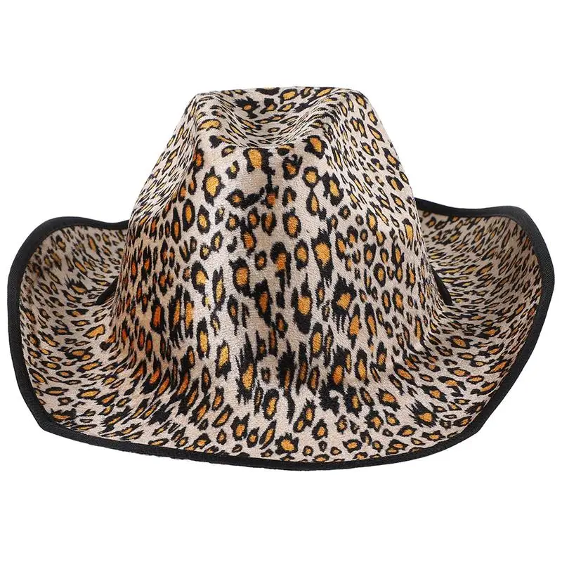 

Leopard Pattern Cowboy Hat Stage Performance Hat Masquerade Hat Party Decor Hat