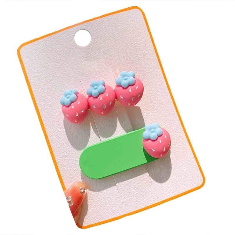 Strawberry/flower Hairpin Side Clip Summer Hairstyle Accessory Kid Hair Barrettes Hair Decors