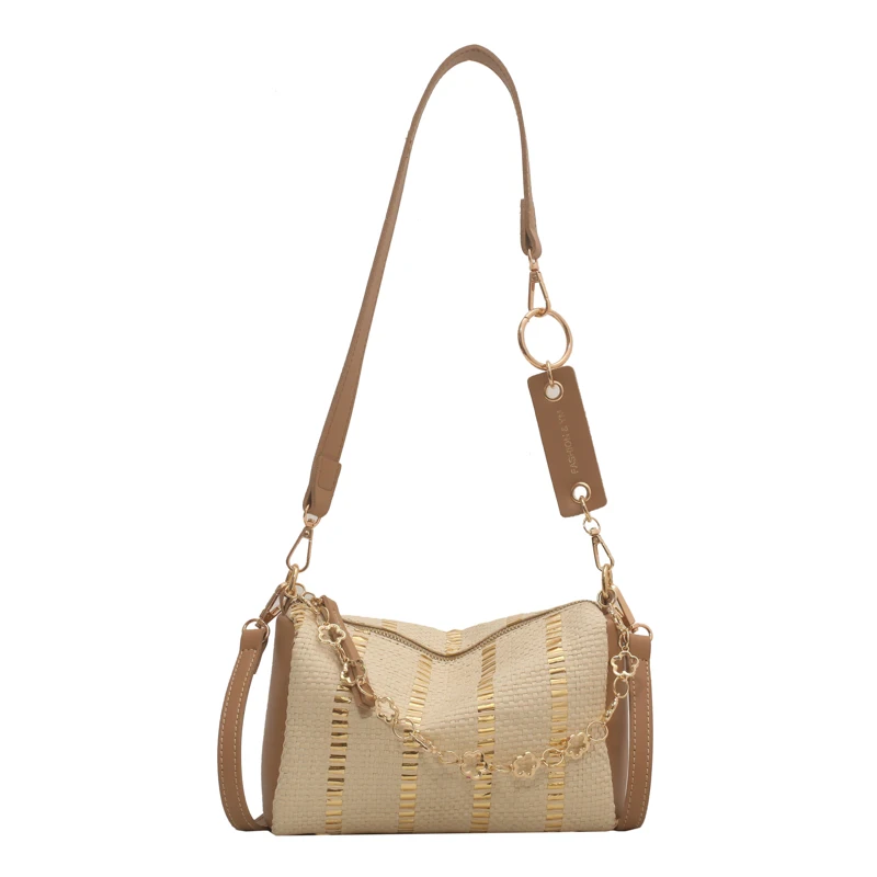 Small Weave Straw Bucket Bags for Women 2023 Summer Fashion Crossbody Bags Lady Travel Purses and Handbags Shoulder Side Bag