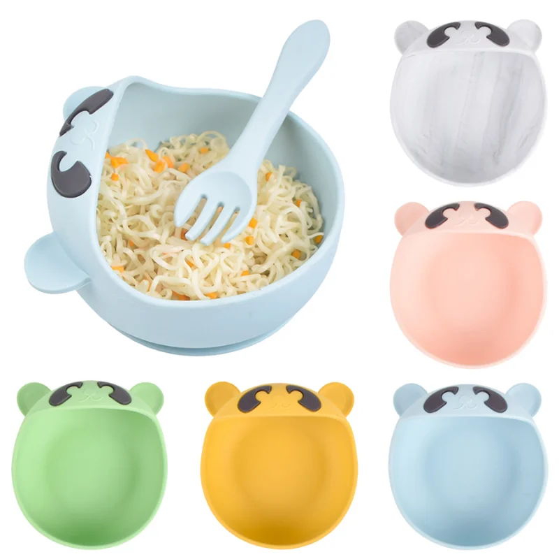 

Baby Feeding Bowl Cute Panda Silicone Bowls for Kids Waterproof Suction Bowl Children BPA Free Dishes Kitchenware Baby Stuff