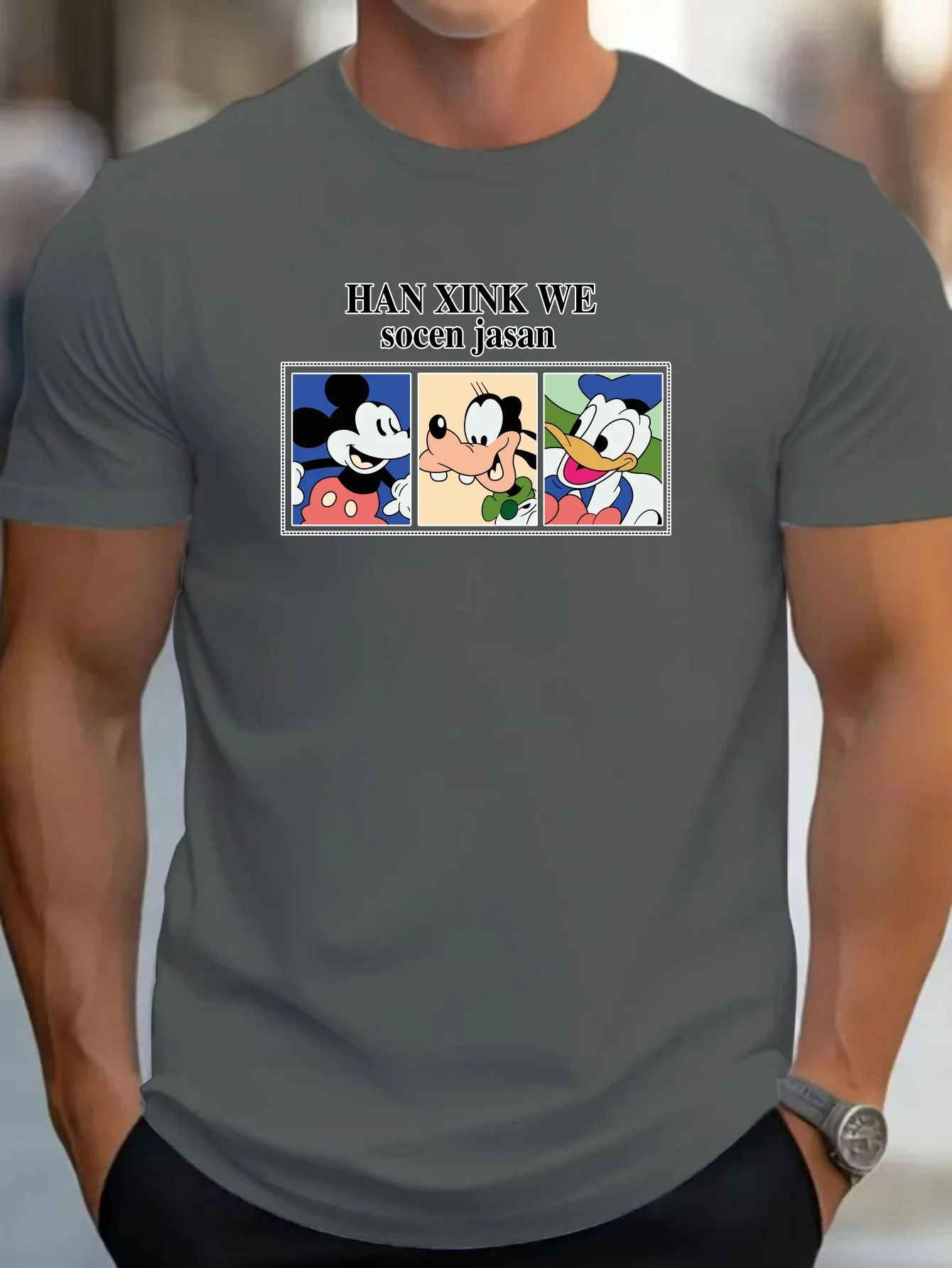 Футболки Disney мужские повседневные удобные футболки с рисунком Микки Друзья в 3-х