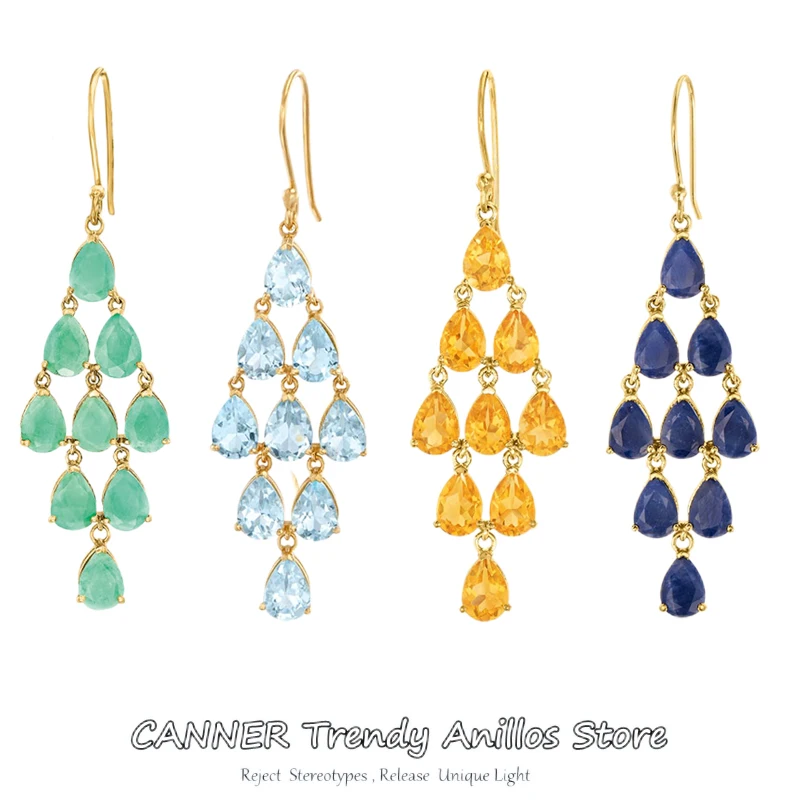 

CANNER 925 Sterling Silver Bohemian Long Water Tassel Drop Earrings for Women Vintage Geometric Beach Party Dangles Fine Jewelry