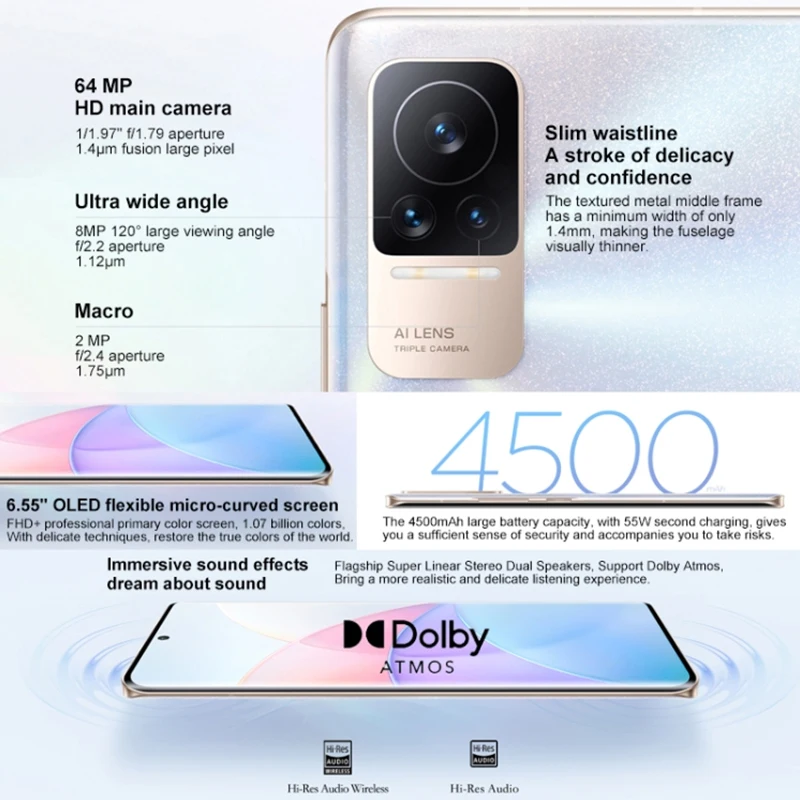 Tanie Wersja CN Xiaomi Civi 1S 5G Smartphone 64MP Kamera 8GB + 128GB Telefon Komórkowy 4500mAh Bateria 6.55 Cala Android 12 NFC Telefon Komórkowy