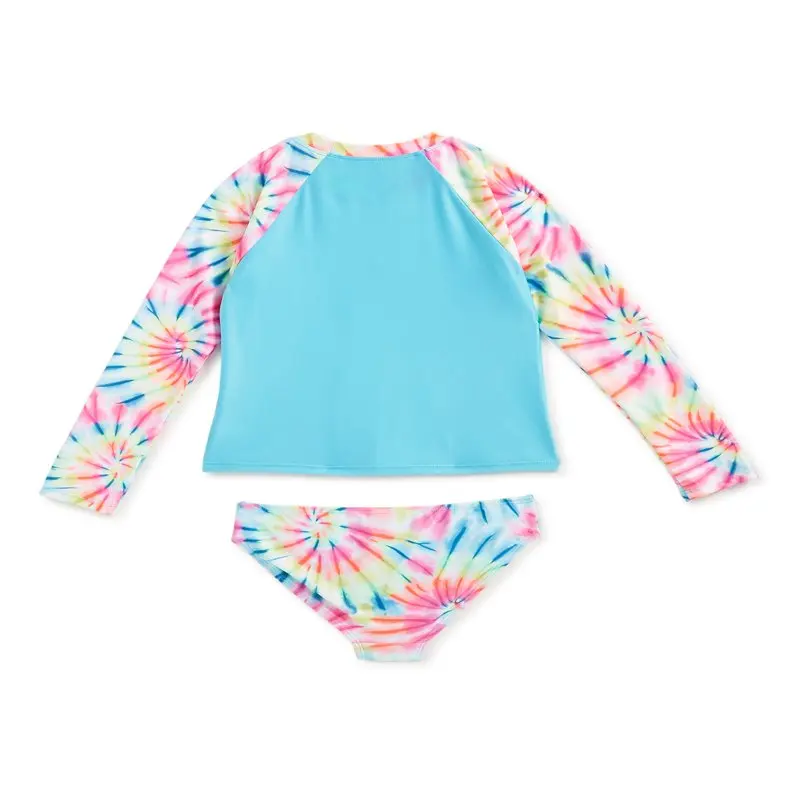

Size, UPF 50 Delightful 4-16 Girls Plus Size Long Sleeve Rashguard Set UPF 50, Sun Protective Swimsuit for Swimming.
