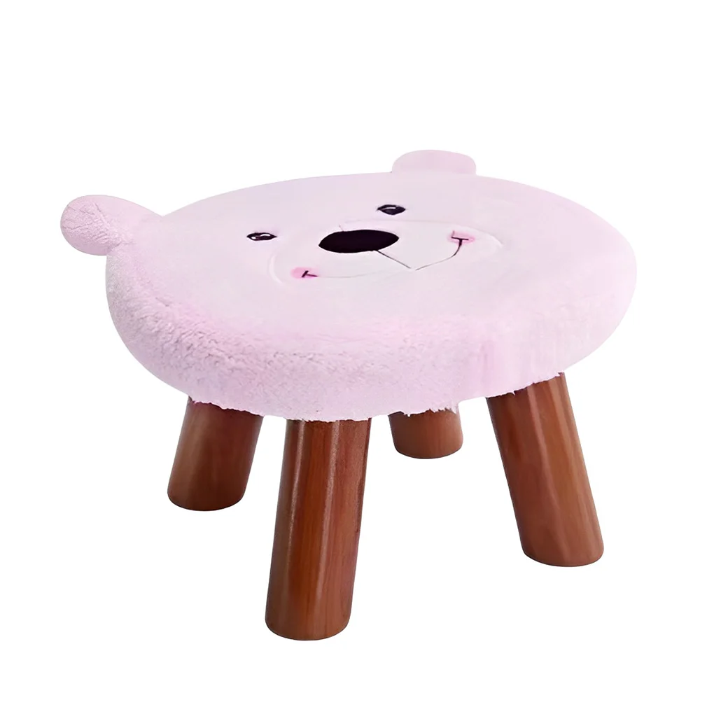 

Solid Wood Stool Sofa Chair Footstool Fabric Living Room Bedroom Decoration