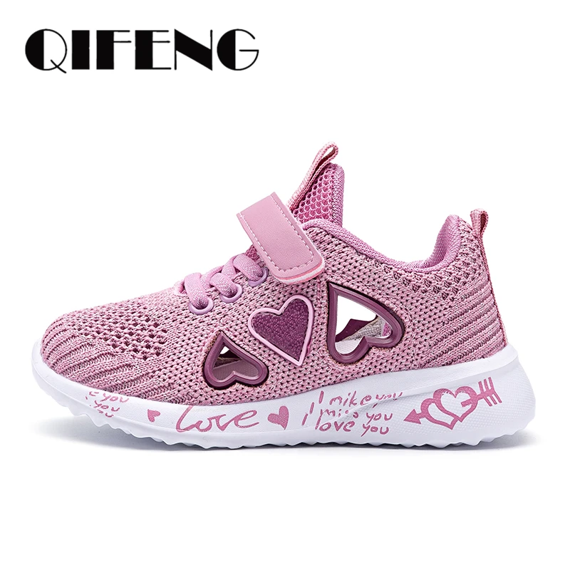 2022 Girls Casual Shoes Light Mesh Sneakers Kids Summer Children Autumn Tenis Cute Sport Cartoon Female Running Sock Footwear 8