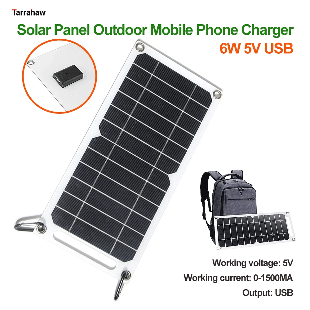 

2023 6W 5V USB Solar Panel Outdoor Mobile Phone Charging Semi-Flexible Photovoltaic Panel Backpack PV Battery Emergency Home