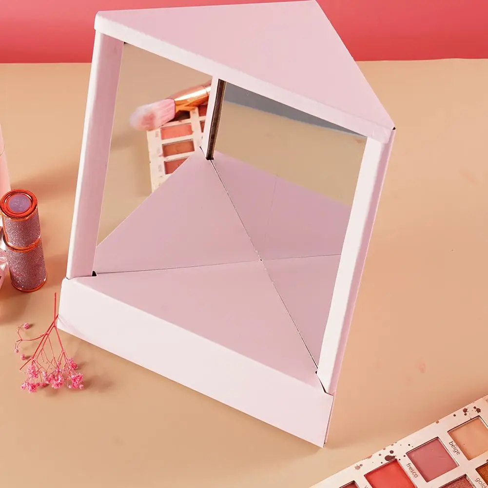 

Salmon Pink Non-Reversing Cosmetic Stand Mirror True Vanity 9" Mirror Rectangular Makeup Reflection Desk Mirror R3L9