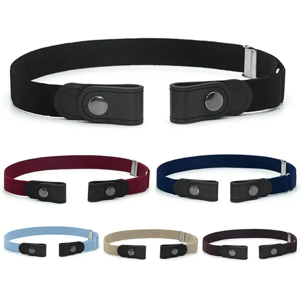 

Women Buckle Free All-match Waist Belt Waistband Elastic Men for Jeans Pants