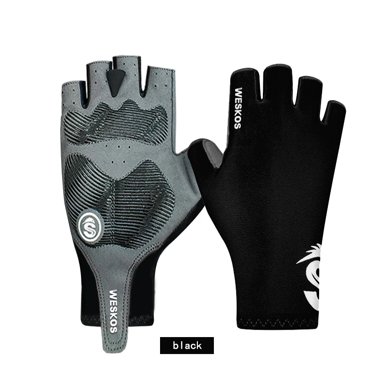 Weskos summer men's and women's bicycle riding Half Finger Gloves motorcycle sports mountain bike gel Fingerless Gloves