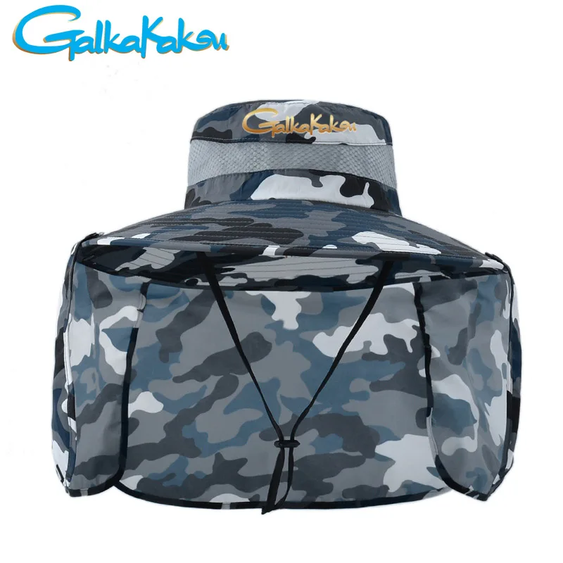 

2022 Men's Unisex Hiking Fisherman Hat Outdoor Camouflage Summer Hunting Cycling Cap Big Brim Sun Hat Waterproof Fishing Hat