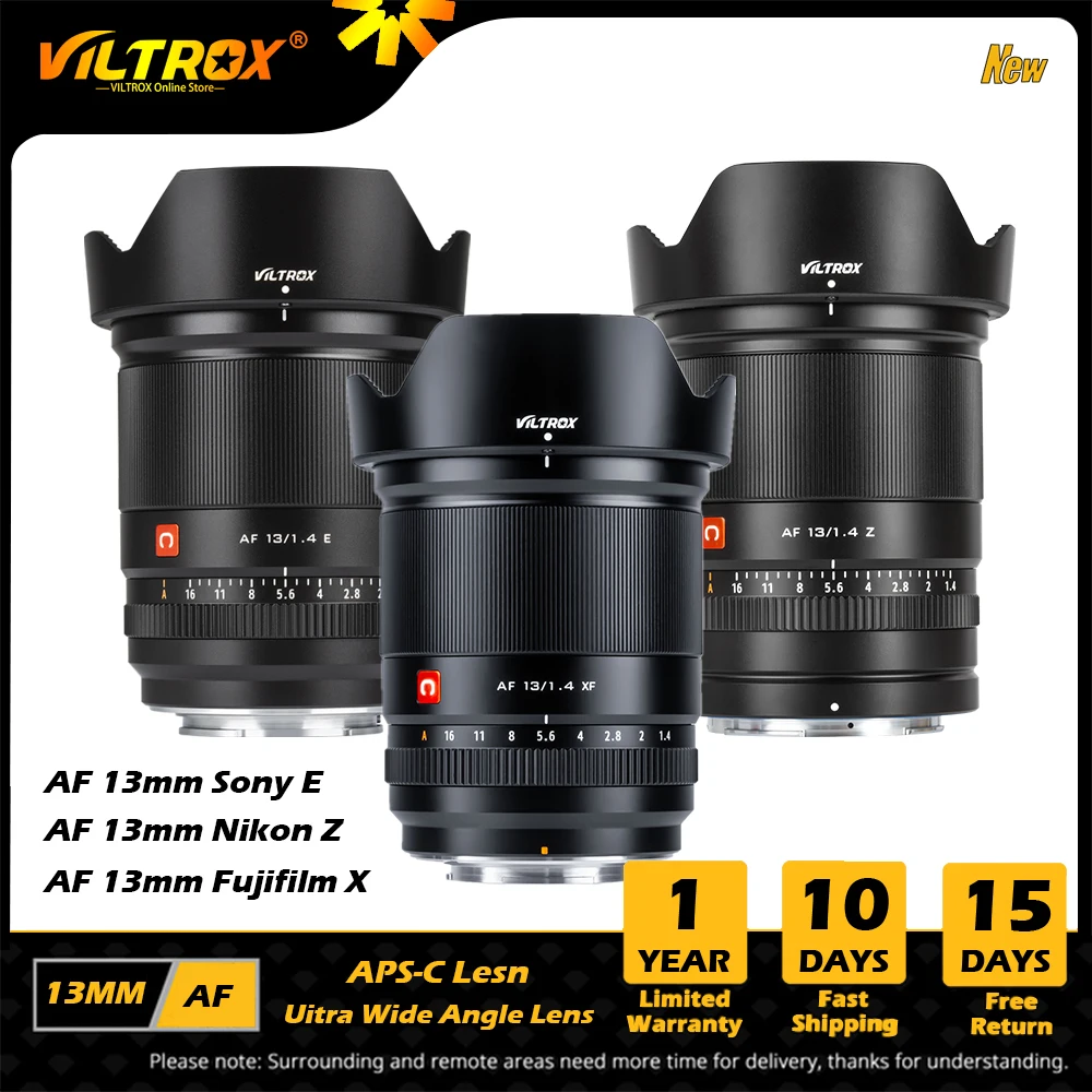Viltrox 13 мм F1.4 Sony E mount Fujifilm X Nikon Z Mount Lens Автофокус ультра широкоугольный объектив для