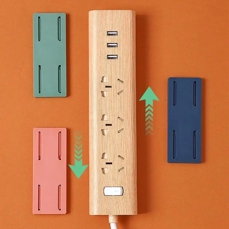 

Power Strip Holder Fixator No Hole Plug-in Wall Socket Sticker Fixer Strong Loading Wall Fixer For WiFi Router Remote Control