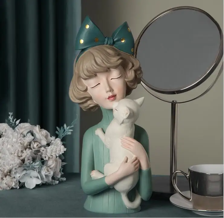 

Европейский милый бант для кошек и собак, аксессуары из смолы для девушек, украшение для кофейного столика, домашняя скульптура для гостиной, рабочего стола, ремесла