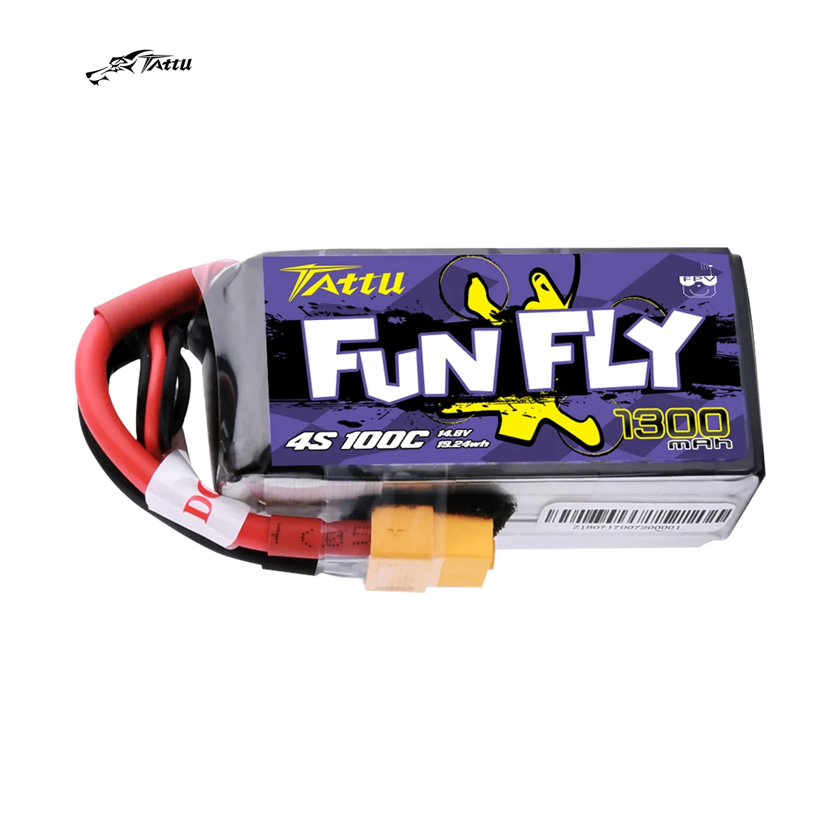 Tattu FunFly 100C 1300 мАч 14 8 В Lipo Батарея 4S Разъем XT60 для типа БПЛА FPV Frame Practice 250 230 210 180