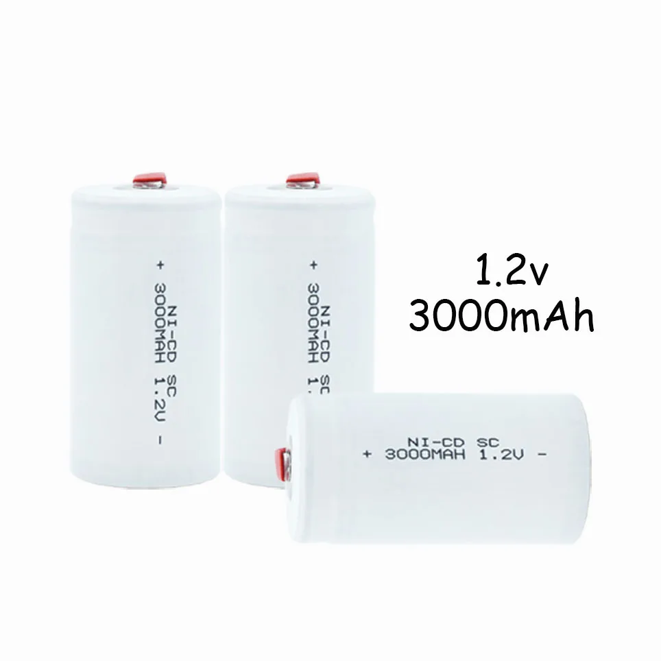 

NEWEST High Quality Battery Rechargeable Battery Sub Battery SC Ni-Cd Battery 1.2 V with Tab 3000 MAh for Electric Tool
