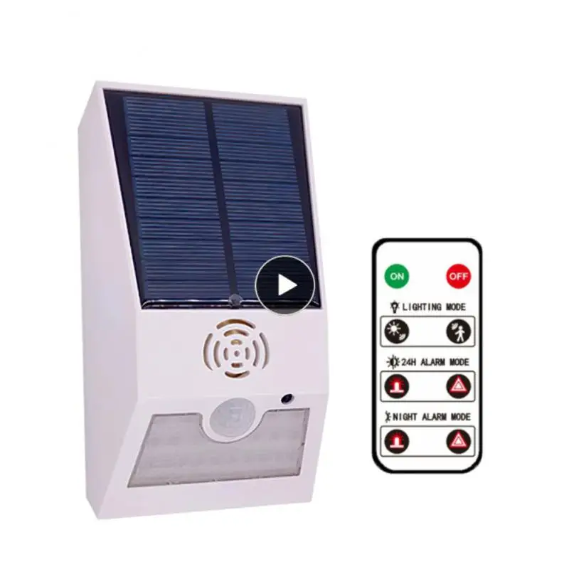 

Security Alarm Siren Ip55 Waterproof Multi-function Wall Light With Remote Controller With Pir Motion Sensor Solar Alarm Lamp