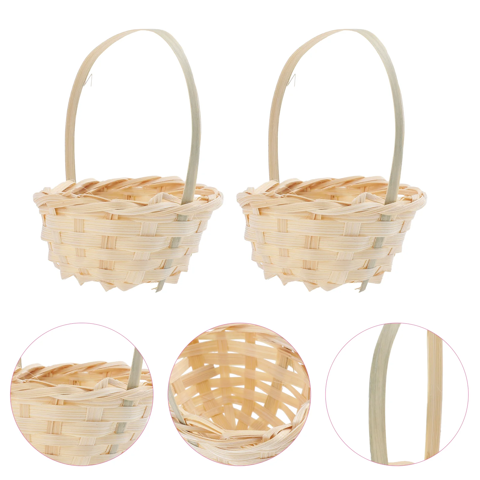 

Basket Mini Baskets Flower Wovenhandle Small Candy Gift Wedding Rattanhandles Storage Picnic Wicker Tiny Country Farmhouse