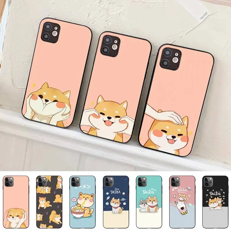 

Fashion Cute Cartoon Shiba Inu Dog Phone Case for iPhone 11 12 13 Mini Pro Max 8 7 6 6S Plus X 5 SE 2020 XR XS Funda Case