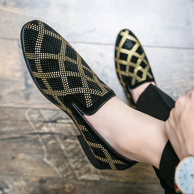 2021 мужские вечерние туфли стразы лоферы повседневные для выпускного свадьбы
