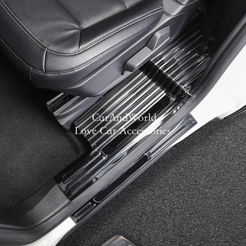 

Stainless Steel Door Sill Scuff Plate Cover Welcome Pedal Protector Trims Sticker For Ford Explorer 2020-2023 Car Accessories
