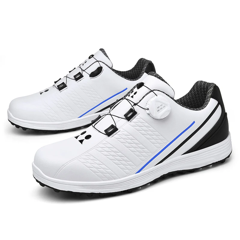 2022 Couple's Super Fiber Breathable Rotary Buckle Golf Shoes Waterproof and Non slip Sports Shoes Size 37-47