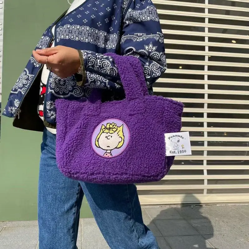 Плюшевая Сумка-тоут Snoopy для женщин вместительная модная мультяшная аниме