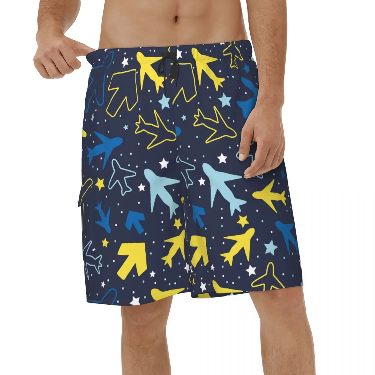 

Summer Casual Cartoon Planes Men Beach Shorts Running Board Shorts Surf Swimsuits Male Quick Dry Board Shorts