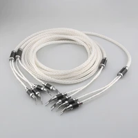 hi end occ 8ag 7n silver plated hifi speaker cable spade to spade plug y y loudspeaker cable